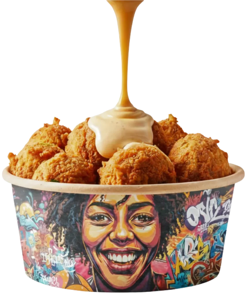 Falafel Bowl Fertigmischung mit Kichererbsen-Falafel und Tahini Sauce als Catering– Amara Falafel Berlin